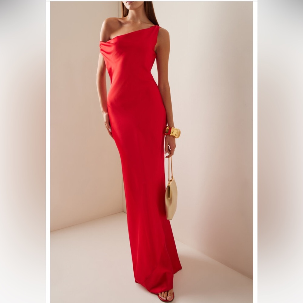 STAUD Ashanti Draped Satin Maxi Dress size Small